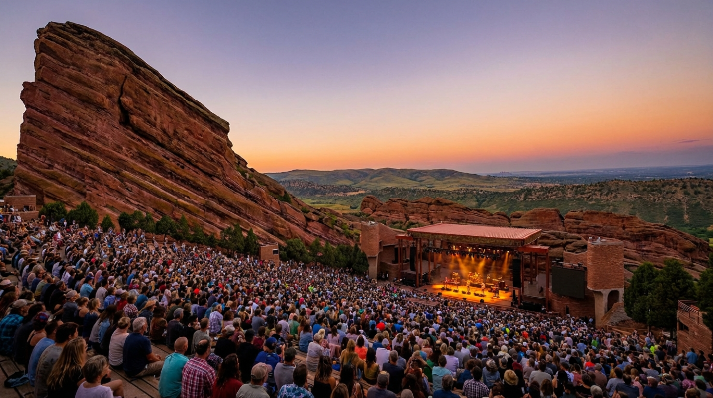 Red Rocks Amphitheatre Concert Experience and Scenic Setting, Colorado