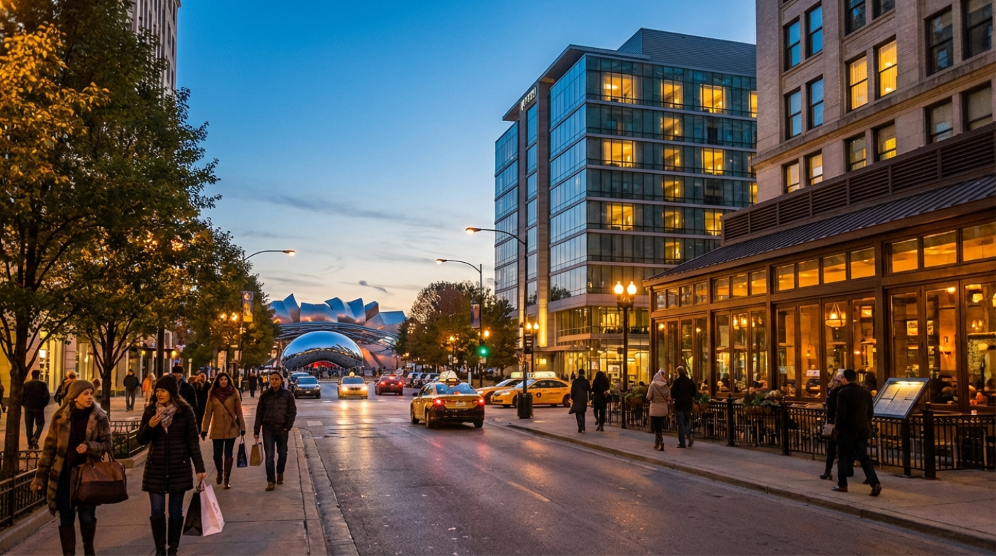 Chicago Millennium Park Hotel Stays and Downtown Dining Walkability